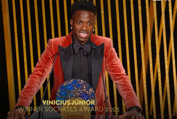 Prix Sócrates : Vinicius Jr succède à Sadio Mané